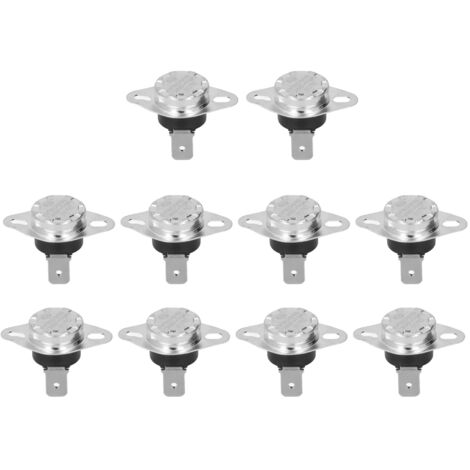 Thermostat, interrupteur thermique, réinitialisation manuelle, puce bimétallique, contrôle de la température, 10A, 250V, 10 pièces