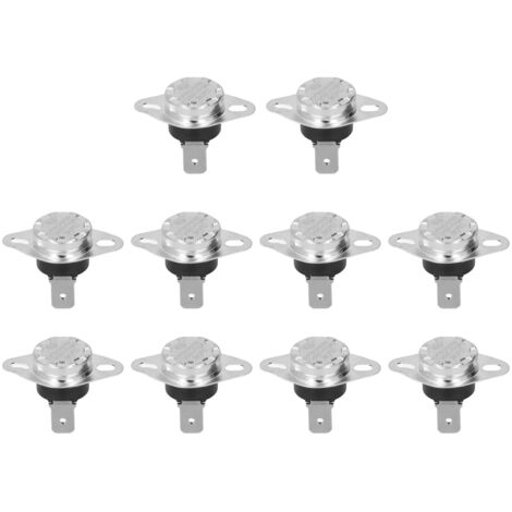 Thermostat, interrupteur thermique, réinitialisation manuelle, puce bimétallique, contrôle de la température, 10A, 250V, 10 pièces