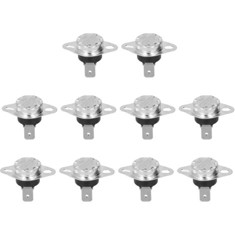 Thermostat, interrupteur thermique, réinitialisation manuelle, puce bimétallique, contrôle de la température, 10A, 250V, 10 pièces