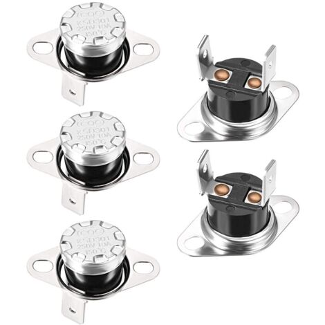 Thermostat KSD301 - 5 Pièces - 150°C Normalement Fermé - 250V 10A - Protection Surchauffe - Broche 6,3mm