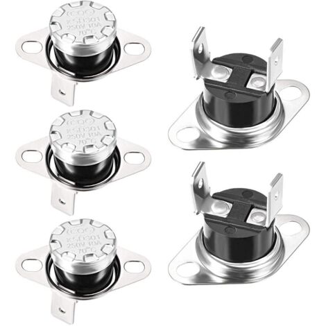 Thermostat KSD301 - 5 Pièces - 70°C Normalement Fermé - 250V 10A - Protection Surchauffe