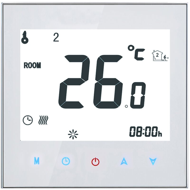 Thermostat lcd à écran tactile, régulateur de température programmable, chauffage électrique au sol