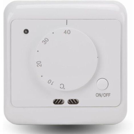 Thermostat mécanique blanc ME720 16A AC 230V pour chauffage électrique et contrôle de température du chauffage par le sol - Boîtier PC/ABS ignifuge robuste 8.6x8.6x4cm