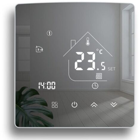 Thermostat Miroir Thermostat de Chauffage Thermostat d'ambiance programmable Thermostat Mural numérique pour Le Chauffage de l'eau Chauffage par Le Sol 3A TGR85WP