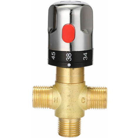 Thermostat-Mischbatterie, einstellbar für Badezimmer, Wasserhahn aus Messing, Temperaturregler für Warm-/Kaltwasser - Typ 3--TRIMEC