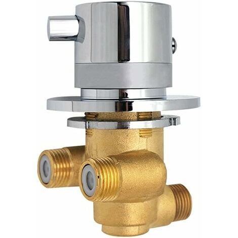 MUMU Thermostat-Mischbatterie, Messing, Dusche, Mischbatterie, Ventilventile, 1-Wege-Auslass, Mischen von kaltem und heißem Wasser, Wandmontage,