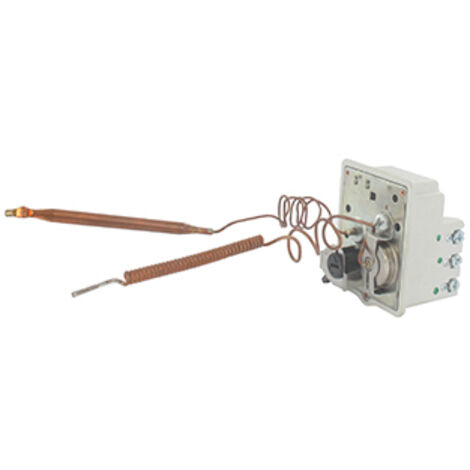 thermostat mono-bulbe tripolaire à régulation 40/65°c et sécurité 90°c. l de canne: 370mm. avec pattes de fixation.