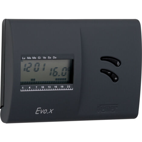 Thermostat mural à batterie – Programmation hebdomadaire – 4 températures réglables – Mode chauffage/climatisation – Écran avec contraste ajustable – Vemer