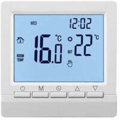 Thermostat mural intelligent avec écran LCD pour chauffage au sol-Rétroéclairage blanc