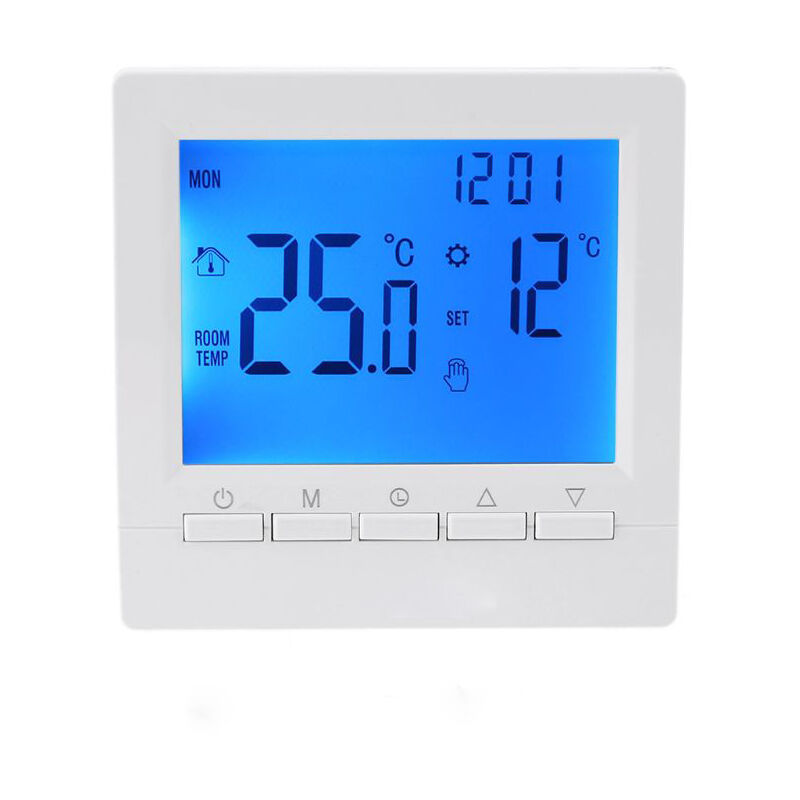Shining House - Thermostat mural intelligent avec écran lcd pour chauffage au sol-Rétroéclairage bleu