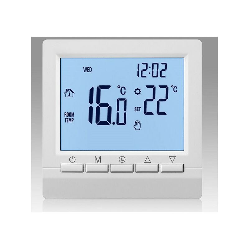 Csparkv - Thermostat de Chauffage de chaudière à gaz 1.5 v régulateur de température alimenté par Batterie avec rétro-éclairage Blanc pour chaudières