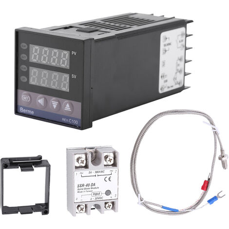 Thermostat numérique, 0 ℃ 1300 ℃ Alarme REX-C100 PID numérique LED Contrôleur de température Kits AC110V-240V