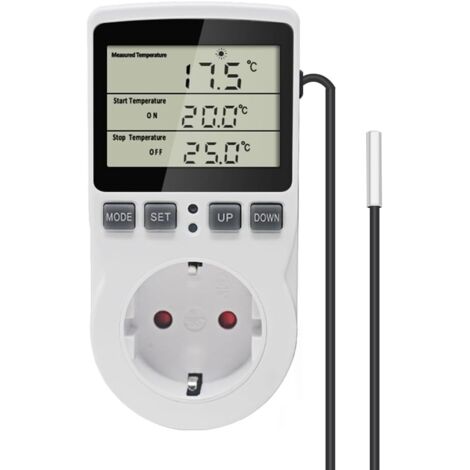 Thermostat Numérique - 1 Unité - Plastique - Contrôle Température - Serre Reptile Maison - 230V 16A