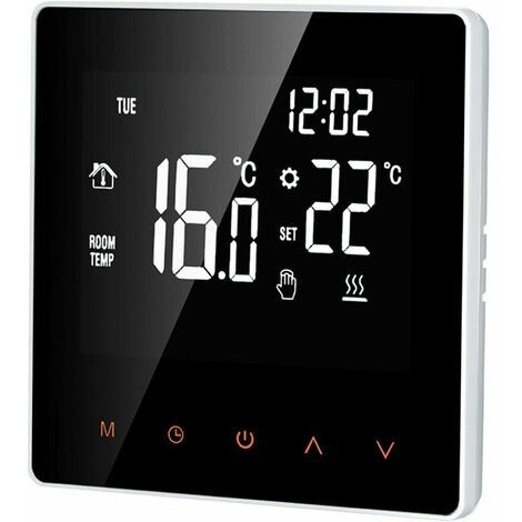 Thermostat numérique 16A Affichage LCD Chauffage par le sol électrique programmable hebdomadaire pour hôtel de bureau à domicile, 1 pièce