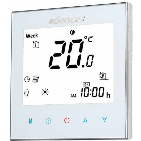 Thermostat numérique de chauffage par le sol pour système de chauffage électrique Capteur de sol et d'air Économie d'énergie AC 95-240V 16A Écran tactile LCD Contrôleur de température ambiante 1000 bl