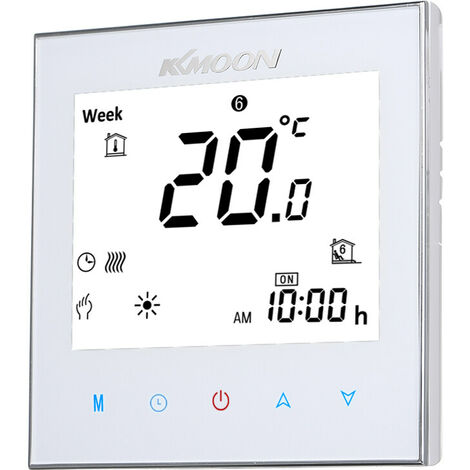 Thermostat numérique de chauffage par le sol pour système de chauffage électrique Capteur de sol et d'air Économie d'énergie AC 95-240V 16A Écran tactile LCD Contrôleur de température ambiante