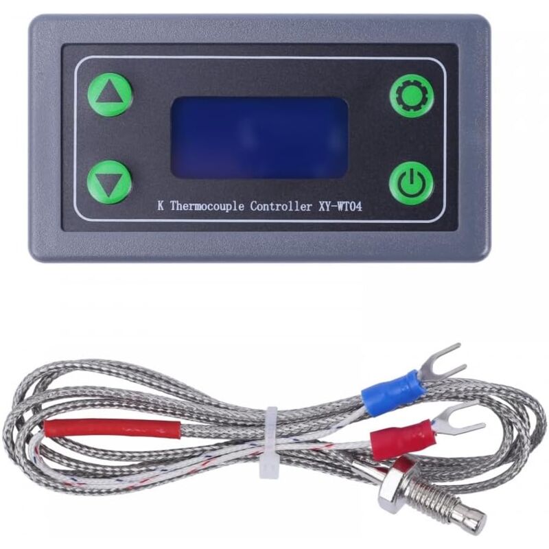 Thermostat Numérique Haute Température de Type K XY-WT04,-99-999 Degrés avec Capteur de Température a Thermocouple de Type K de 1 M,Affichage