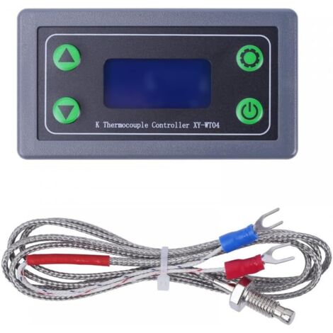 Thermostat Numérique Haute Température de Type K XY-WT04,-99-999 Degrés avec Capteur de Température a Thermocouple de Type K de 1 M,Affichage LCD,Contrôleur de Commutateur de Relais 10A