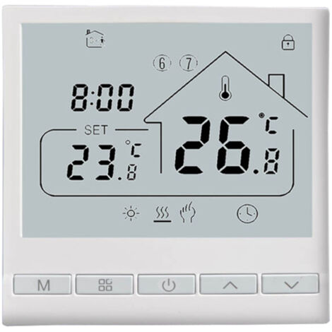 Thermostat numérique intelligent programmable 5+2 pour chauffe-eau, installation autonome, écran LCD, compatible bureau/maison,thermostat connecté