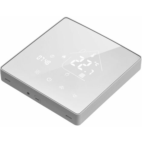 Thermostat numérique intelligent programmable avec écran tactile rétroéclairé LCD pour maison, école, bureau, hôtel, chaudière à gaz, noir et blanc