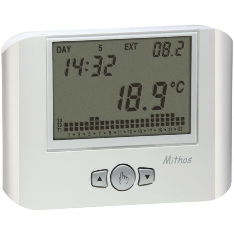 Thermostat numérique mural à batterie – Programmation hebdomadaire – Écran LCD – Plage de réglage 2-35 °C – Entrée pour sonde externe – Vemer