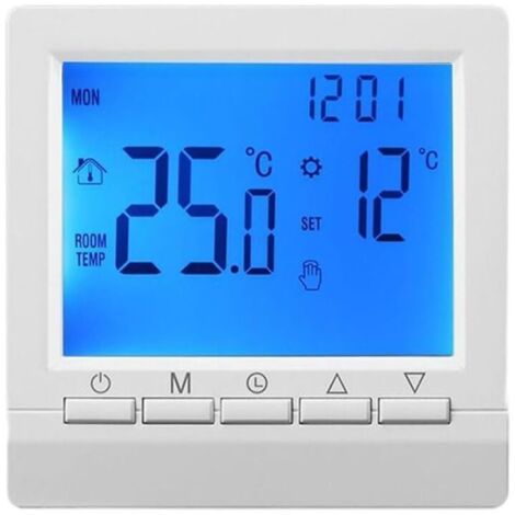 Thermostat numérique programmable mural pour chauffage et chaudière à gaz, affichage LCD