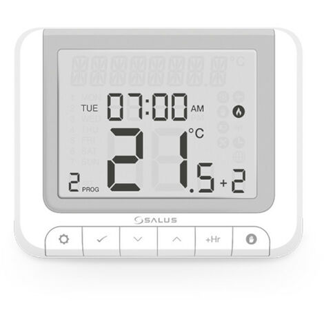 Thermostat numérique programmable Opentherm RT520RF Salus - Sans fil - Blanc