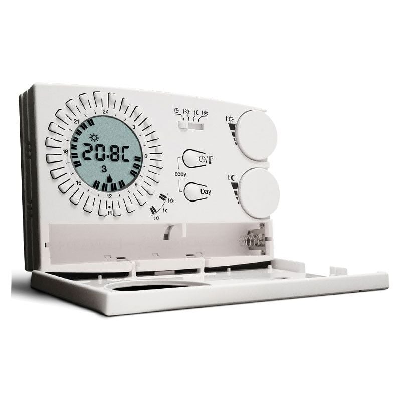 Perry - Chronothermostat mural blanc avec piles 1CRCR309/S