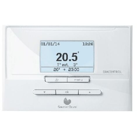 Thermostat programmation Saunier Duval Exacontrol E7/C filaire à régulation
