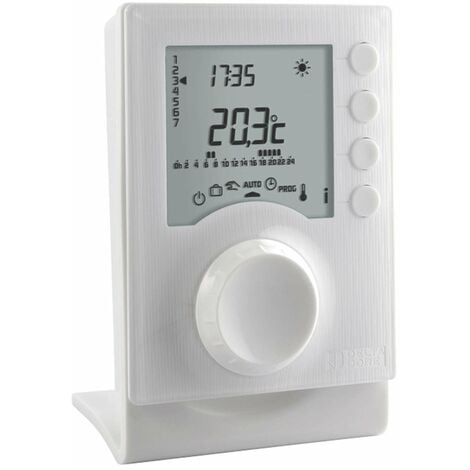 Thermostat programmable radio pour chauffage eau chaude - Alimentation piles - TYBOX 1137 - TYBOX 1137 Thermostat d'ambiance RADIO - Horloge digitale