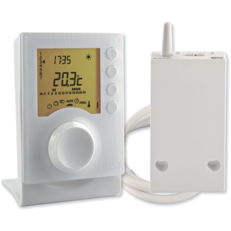 Delta Dore - Thermostat programmable chauffage Tybox 137 - sans fil - avec 2 niveaux de consigne - thermostat à piles Réf. 6053007
