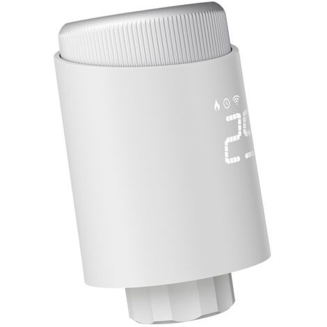 Thermostat Radiateur Intelligent Zigbee Tuya - Contrôle via App et Alexa, Programmation Hebdomadaire, Ecran Orientable, IP20, Blanc