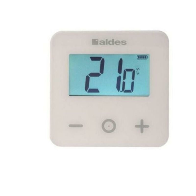 Thermostat d'ambiance sans fil à transmission par onde radio et touches tactiles - Accessoire ventilation - Coloris : blanc