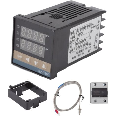 Thermostat régulateur de température en plastique 0 à 400 degrés centigrades avec relais thermocouple K 100-240V