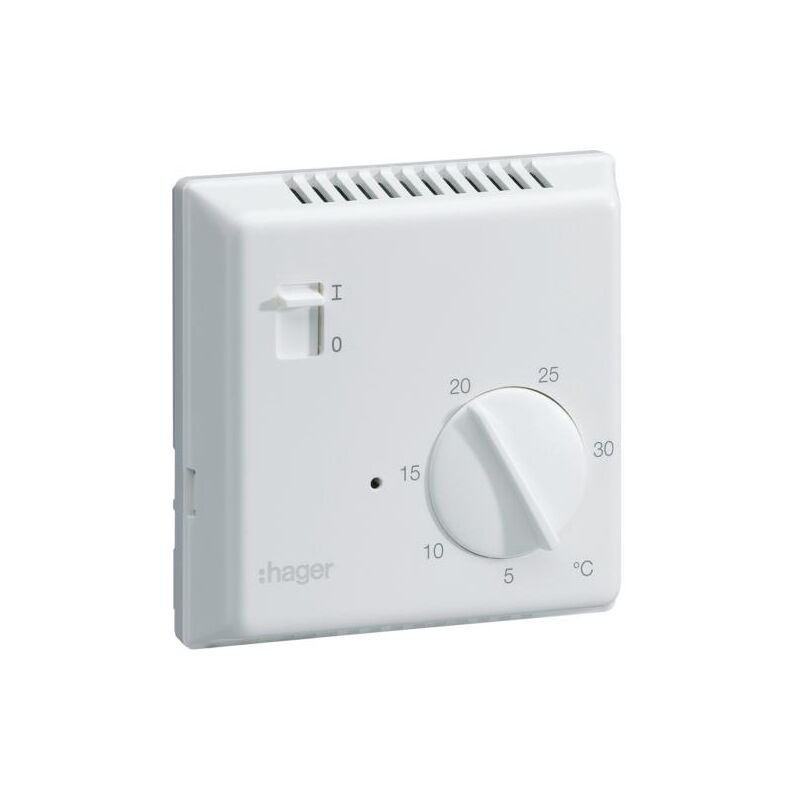 Hager - Thermostat ambiance électronique saillie chauffage électrique avec entrée fil pilote 230V 25513