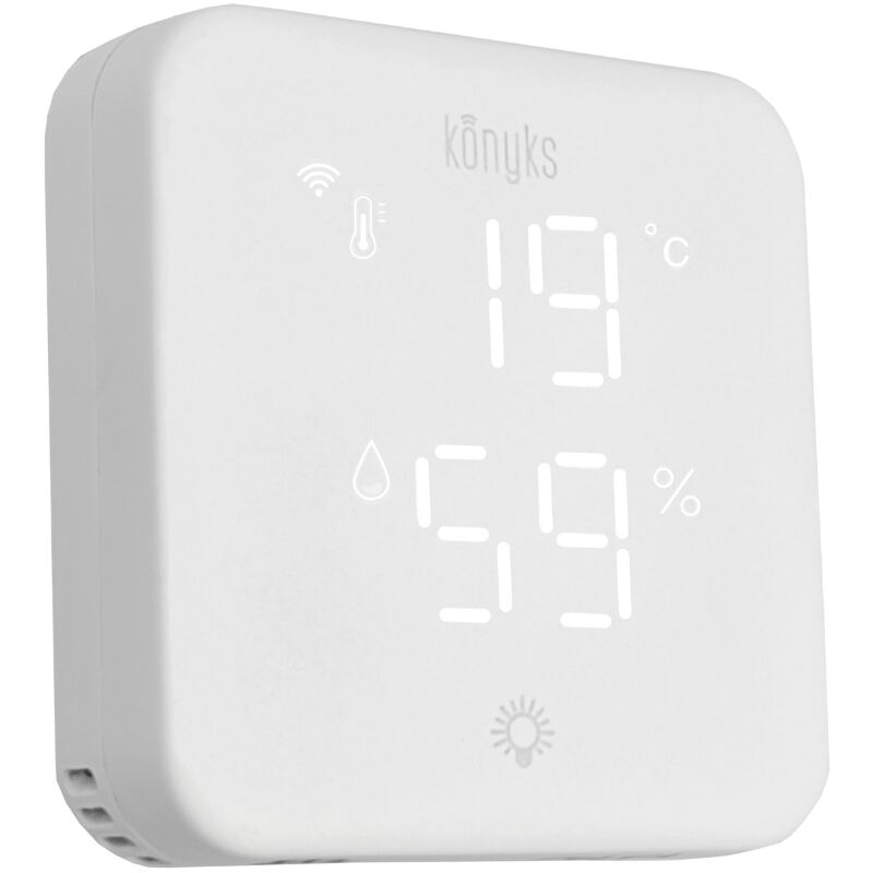Climpac - Thermostat Wi-FI pour Climatiseurs et Pompes à Chaleur Air-Air, contrôle à distance, Commande vocale, thermomètre et hygromètre intégrés