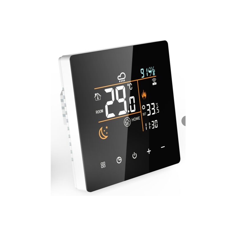 Thermostat WiFi intelligent avec application pour chauffage électrique, contrôleur numérique, chauffage électrique 25 A (avec câble de capteur de 3