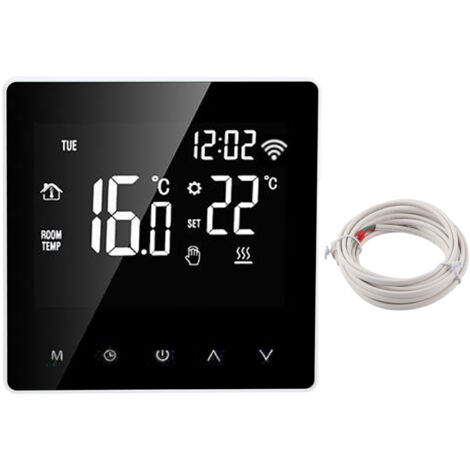 Thermostat WiFi Intelligent pour Plancher Chauffant Électrique - Contrôle à Distance via Tuya, Blanc, 16A AC230V