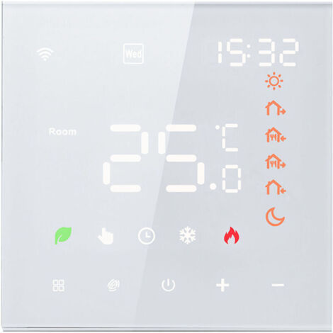 Thermostat WiFi intelligent Tuya 16A contrôleur de température de chauffage par le sol commande vocale écran tactile LCD programmable numérique compatible avec Amazon Home