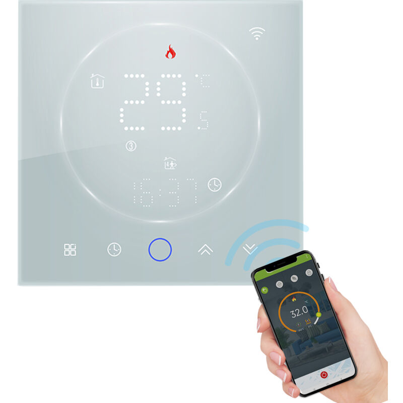 Thermostat WiFi intelligent Tuya Commande vocale 16A Affichage led programmable numérique Contrôleur de température de chauffage par le sol