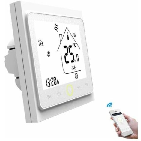 Thermostat WiFi pour Chaudière à Gaz/Eau,pour Chauffe-Eau à gaz Programmable tible avec l'application Smart Life/Tuya et Les systèmes Alexa et Google Home (Blanc)