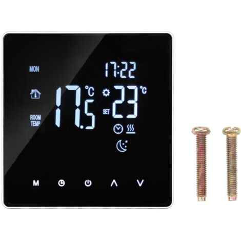 Thermostat WiFi pour Plancher Chauffant 4400W, Écran LCD Tactile, Réglage 5‑60°C, AC 90‑240V, Commande à Distance