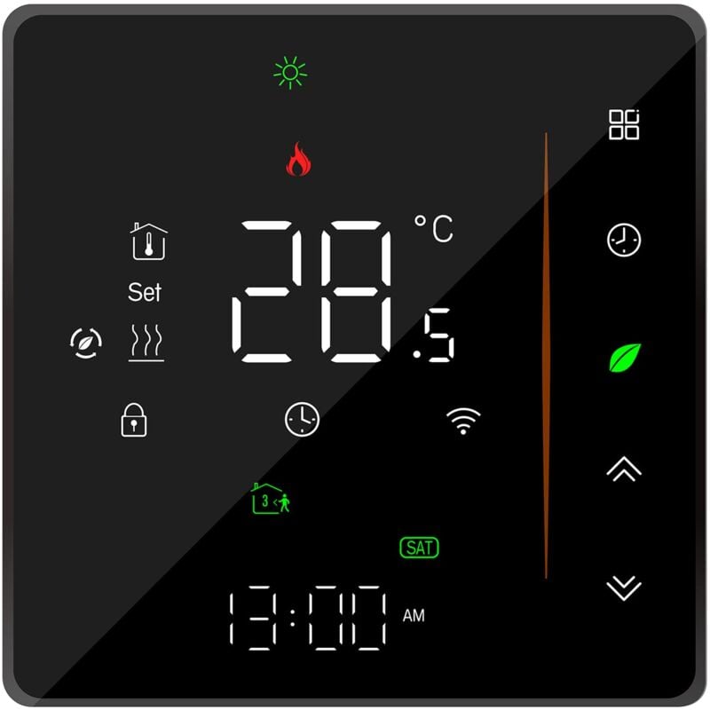 Thermostat WiFi - Thermostat de Chauffage au Sol - Prise en Charge de la Commande par Application - Commande vocale Compatible avec Alexa/Google Home