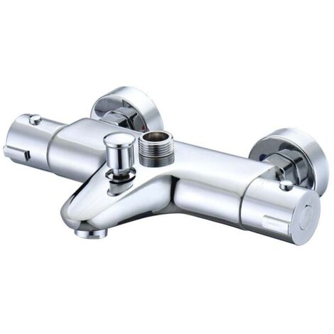 Thermostatic bath mixer with safety button 38° Thermostatic shower and bath mixer, Thermostatic bath mixer, Chrome, Brass MUMU
