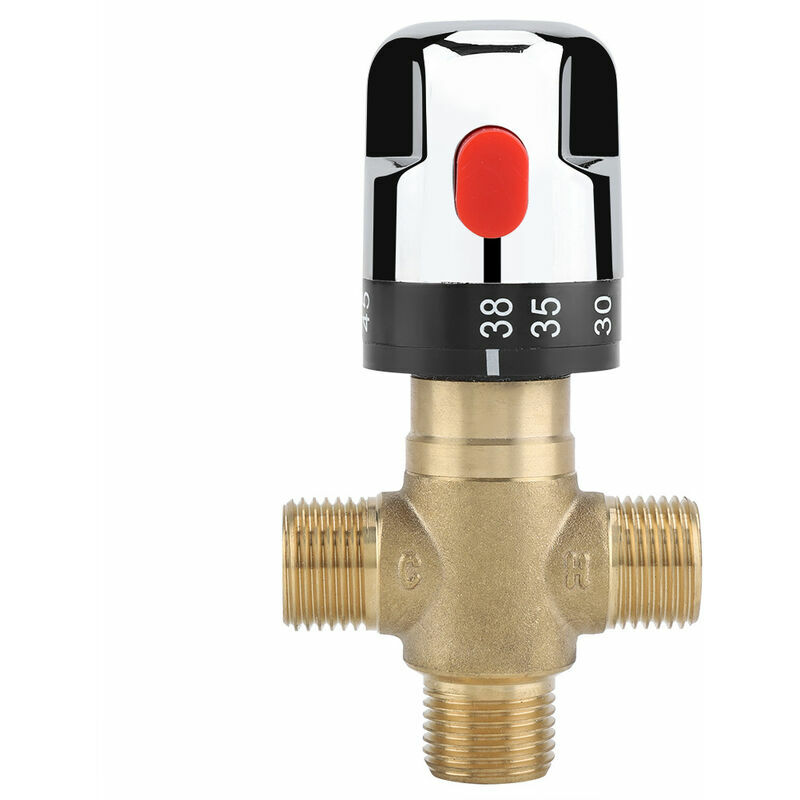 Thermostatic Mixer, Brass Thermostat Control Water Mixing Mixer Valve Temperature Basin Guazhuni
