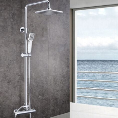 Thermostatic Mixer Shower Set COOL TOUCH Thermostatic Valve Round Black