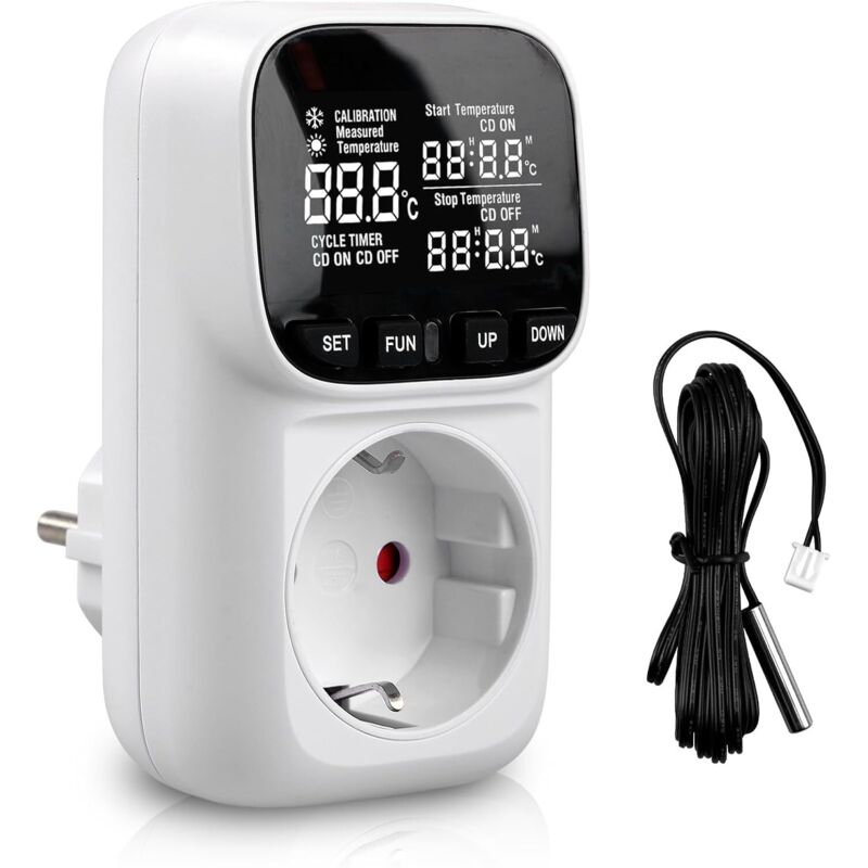 Image of Thermostatic plug, digital temperature controller, 230V&hellip;
