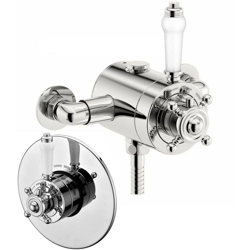 Thermostatic Traditional Concealed / Exposed Shower Mixer Valve - 130mm to 160mm