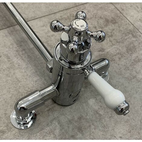 Thermostatic Traditional Exposed Shower Mixer Valve 137mm 150mm 3/4"" Top Outlet