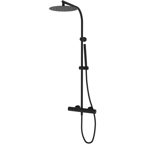 Thermostatique douche avec colonne Finition robinet: Noir mat